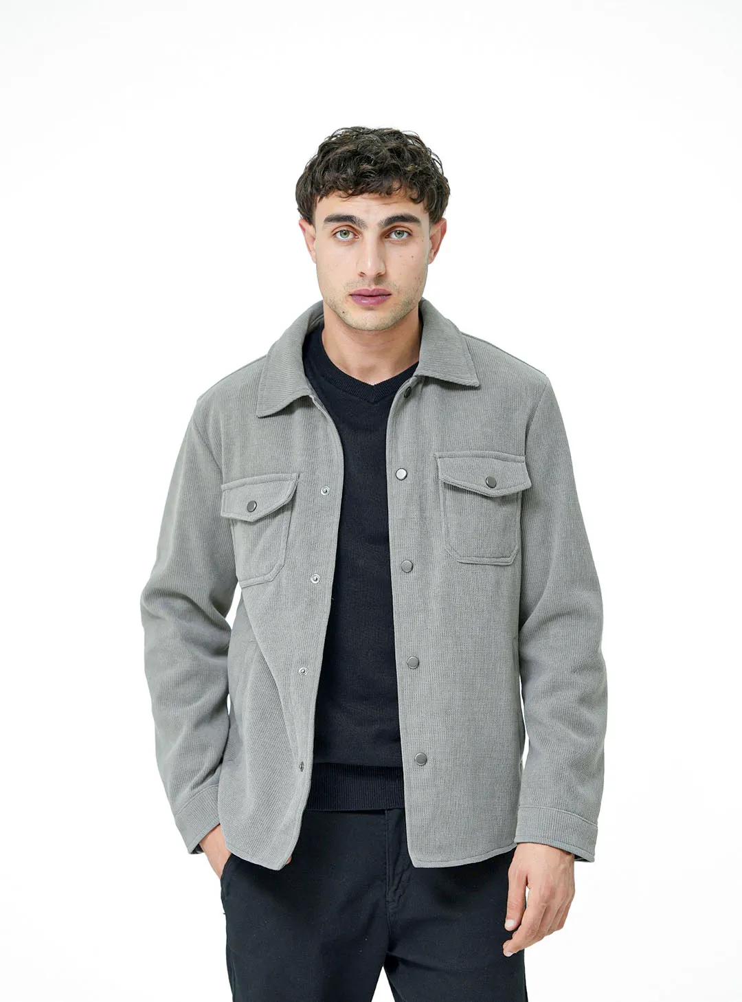 Blouson col chemise d.face